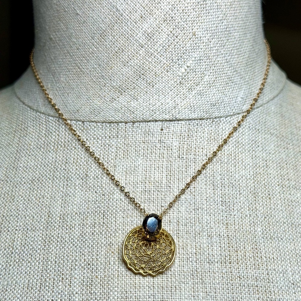 Vintage 12K Gold-Filled Filigree Necklace